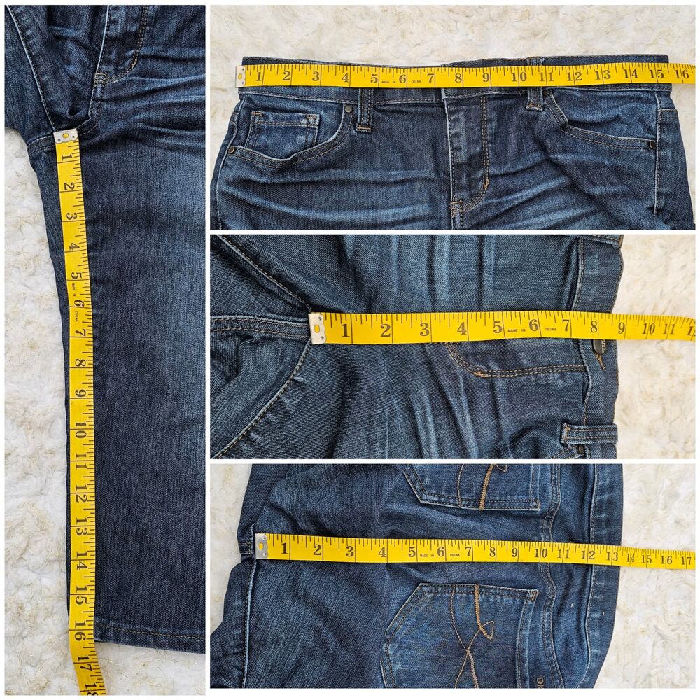 Denim Shorts DKNY Size 6 Dark Wash Stretch Bermuda Short Donna Karan New York - Picture 5 of 7